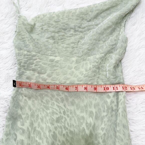 Women Nasty Gal Asymmetric Split Maxi Dress in Sage Green Size US 2 - Picture 9 of 12
